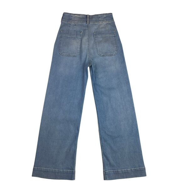 Anthropologie The Colette Denim Cropped Wide-Leg Jeans by Maeve Size 26 - Picture 9 of 14